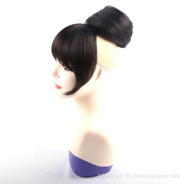 hot sale synthetic hair bun for black women fringe and bun hair extensions chignon hair pieces bun